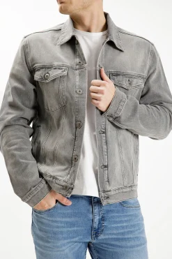 Kurtka męska jeansowa jasnoszara A 320-005<Cross Jeans Outlet