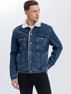 Kurtka męska jeansowa ocieplana A 314-005<Cross Jeans Outlet