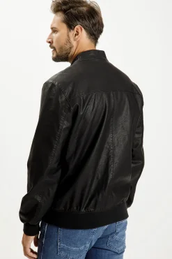 Kurtka skórzana męska czarna 40253-020<Cross Jeans Outlet