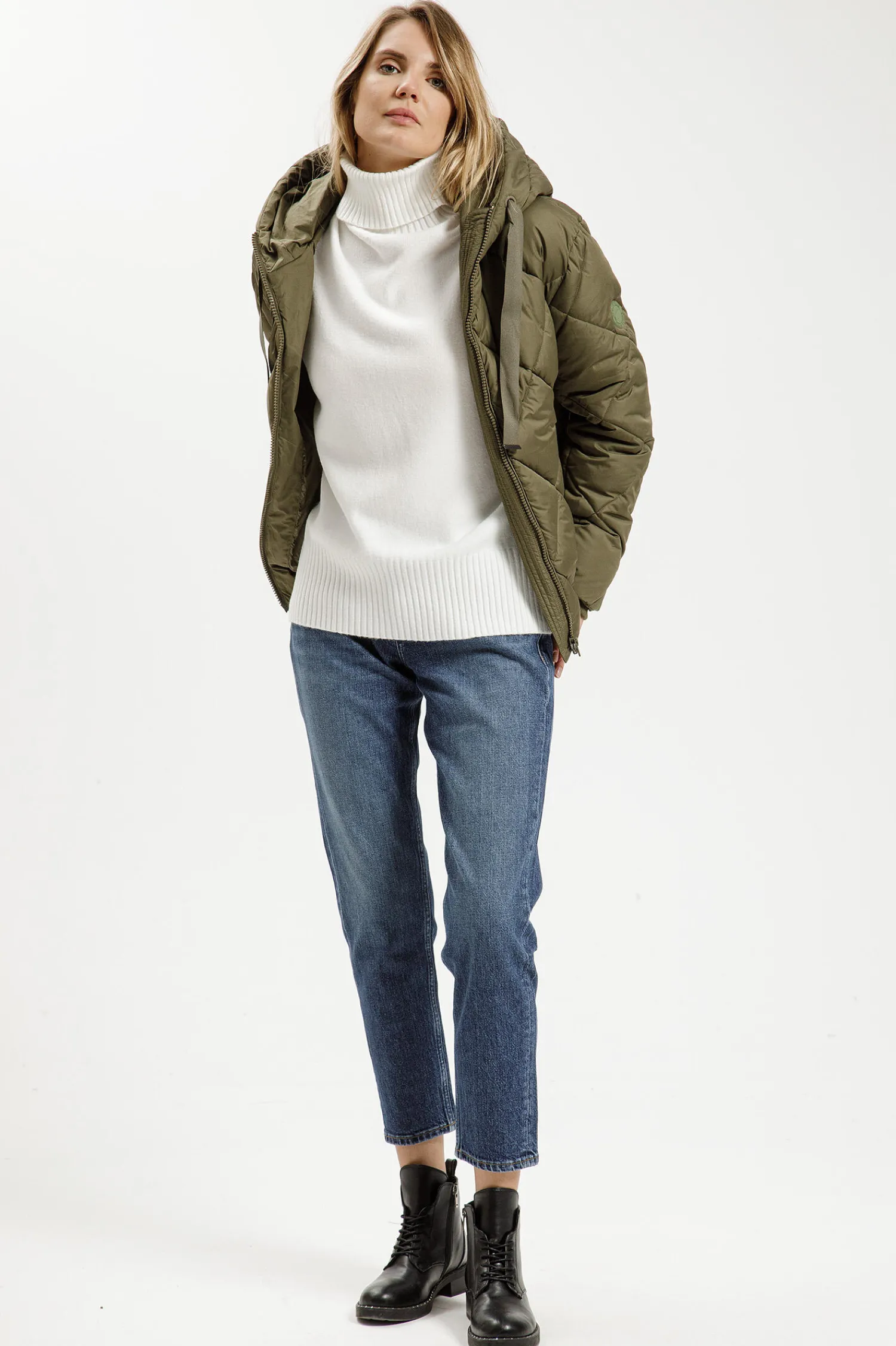 Kurtka zimowa damska zielona 81256-002<Cross Jeans Best