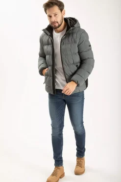 Kurtka zimowa męska ciemnoszara 40249-263 DARK GREY<Cross Jeans Discount