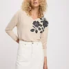 Longsleeve damski beżowy 56135-053<Cross Jeans Hot