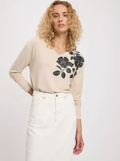 Longsleeve damski beżowy 56135-053<Cross Jeans Hot
