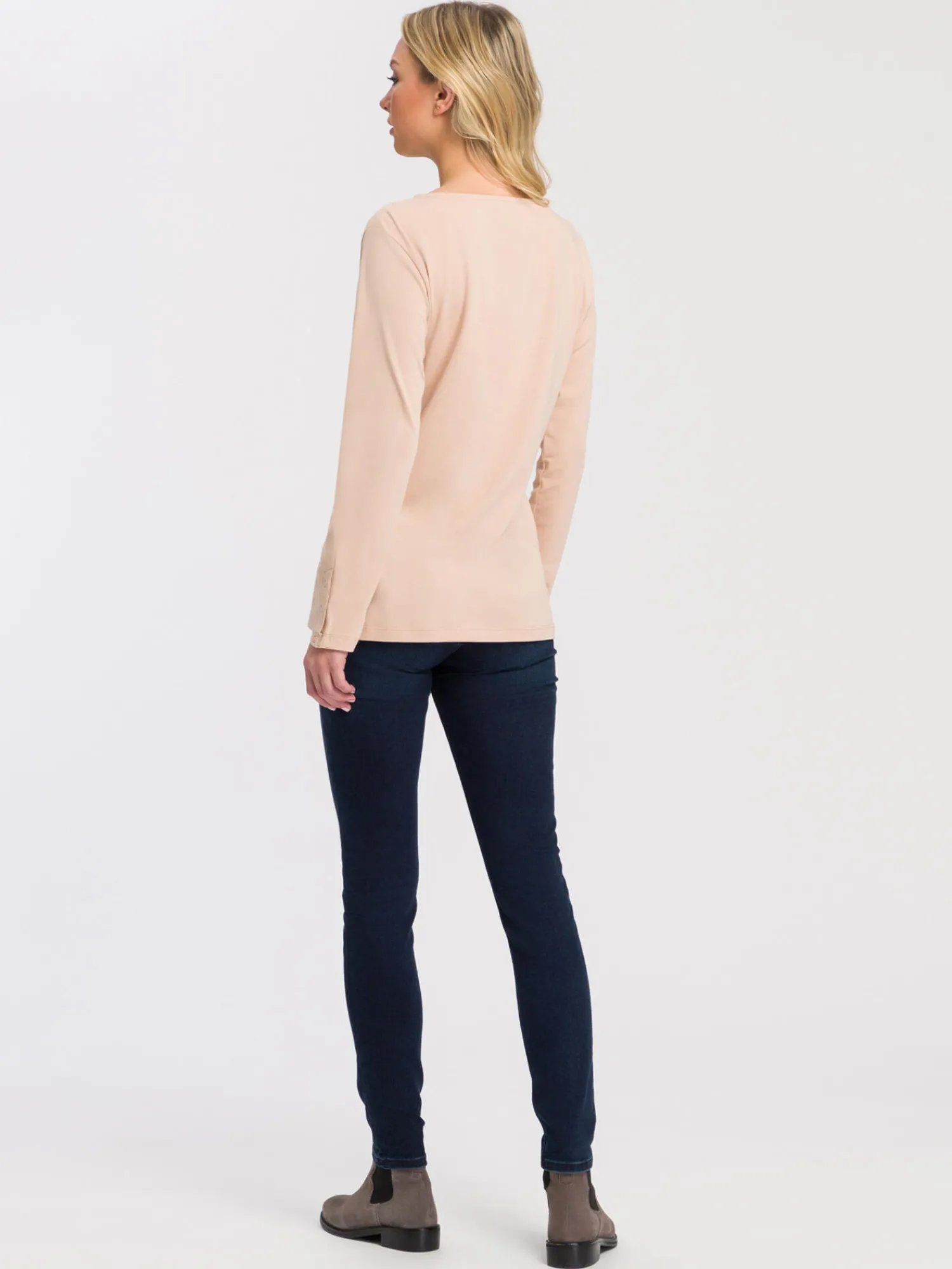 Longsleeve damski beżowy 56032-053<Cross Jeans Best