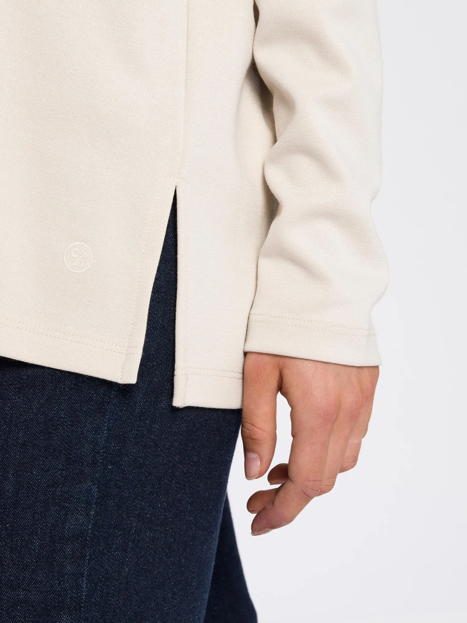 Longsleeve damski beżowy 56021-053<Cross Jeans Outlet