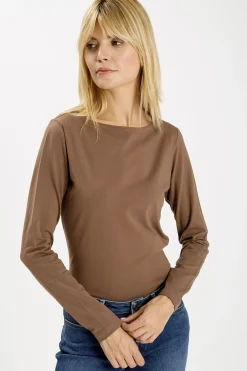 Longsleeve damski brązowy 55885-187<Cross Jeans New