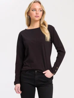 Longsleeve damski czarny 56032-020<Cross Jeans Online