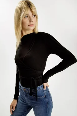 Longsleeve damski czarny 55834-020<Cross Jeans Discount
