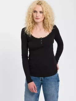 Longsleeve damski czarny 55830-020<Cross Jeans Discount