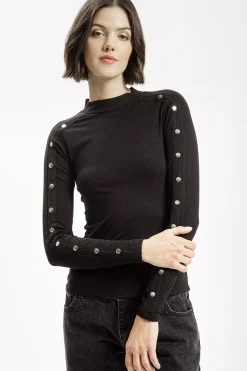 Longsleeve damski czarny 56136-020<Cross Jeans Fashion