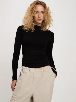 Longsleeve damski czarny 56137-020<Cross Jeans Outlet