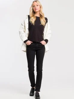 Longsleeve damski czarny 56032-020<Cross Jeans Online