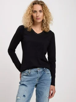 Longsleeve damski z długim rękawem czarny 56139-020<Cross Jeans Clearance