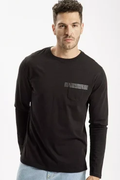 Longsleeve męski czarny 16039-020<Cross Jeans Hot