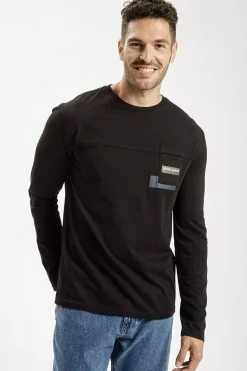 Longsleeve męski czarny 16031-020<Cross Jeans Sale