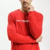 Longsleeve męski czerwony z nadrukiem 15930-007<Cross Jeans Online
