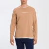 Longsleeve męski jasny z nadrukiem 15884-082 TOBACCO BROWN<Cross Jeans Outlet