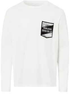 Longsleeve męski jasny z nadrukiem 15859-028<Cross Jeans Best