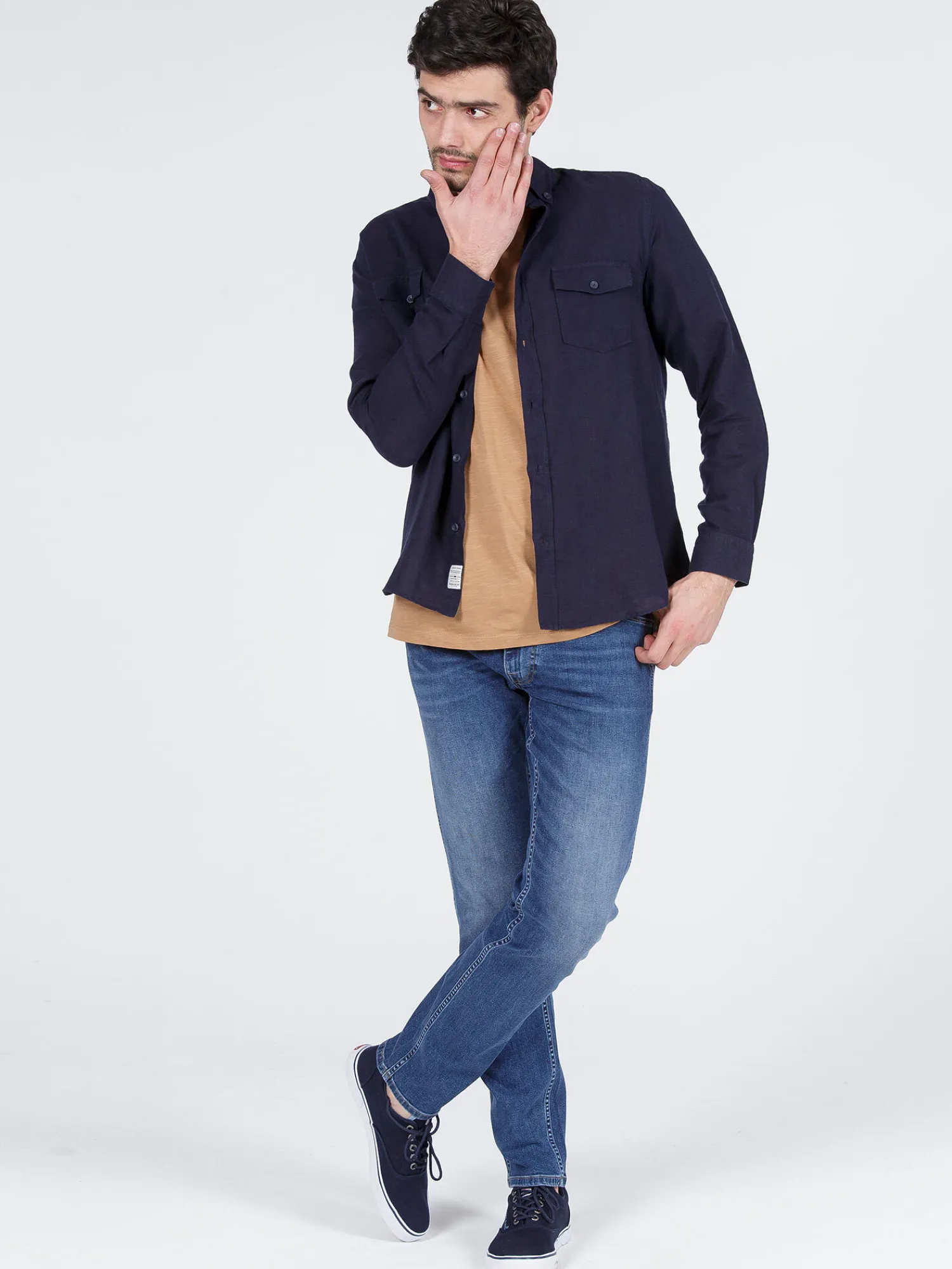 Męska koszula 35337-001<Cross Jeans Clearance