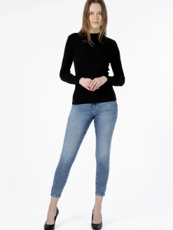 Półgolf damski czarny 73307-020<Cross Jeans Fashion