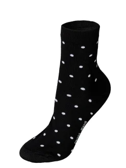 Skarpetki długie damskie czarne w kropki 0564P-020  BLACK<Cross Jeans Discount