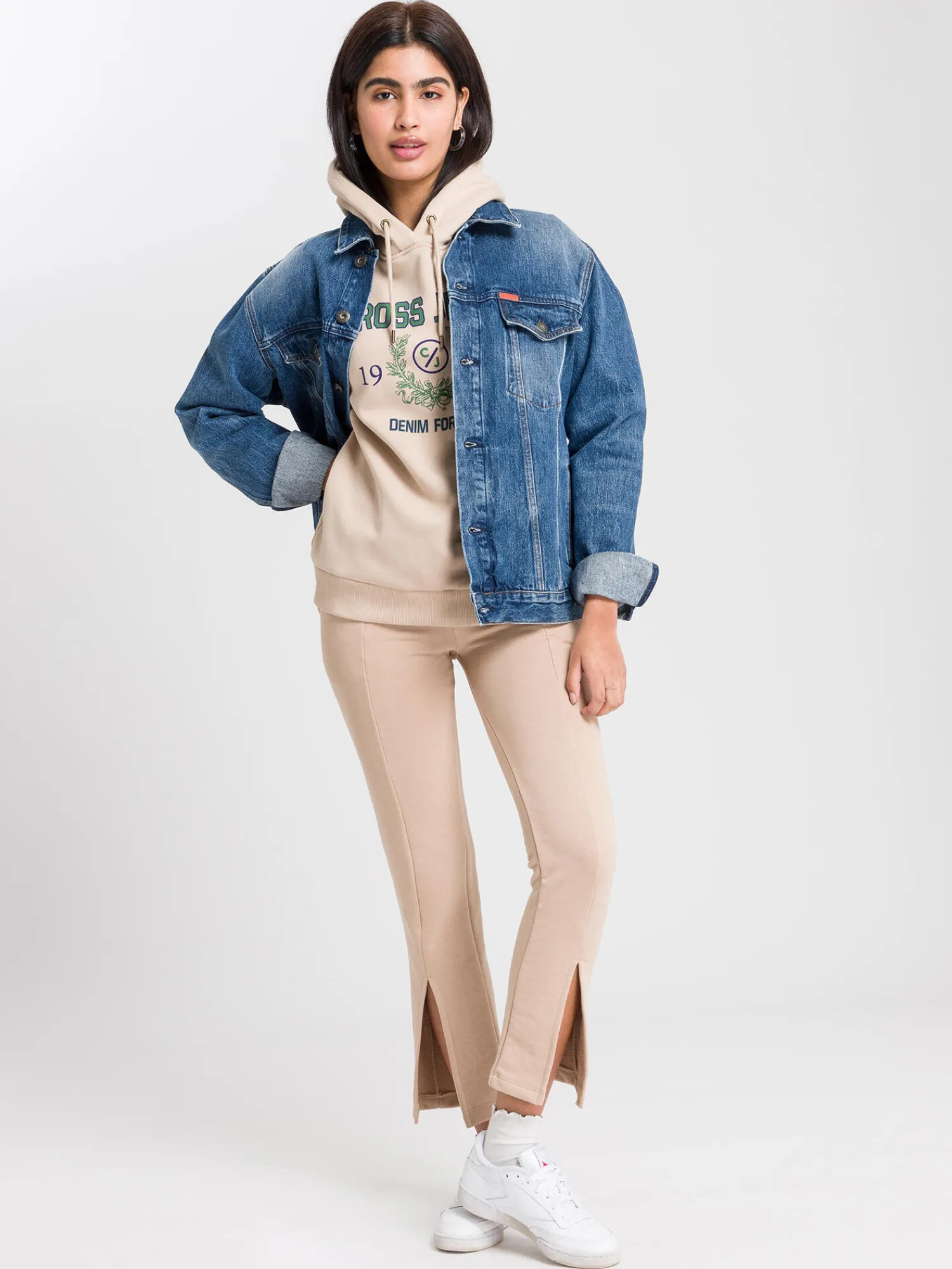 Spodnie dresowe damskie beżowe 80114-009<Cross Jeans Clearance