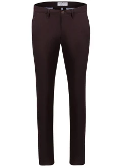 Spodnie męskie chino bordowe E 120-165<Cross Jeans Discount
