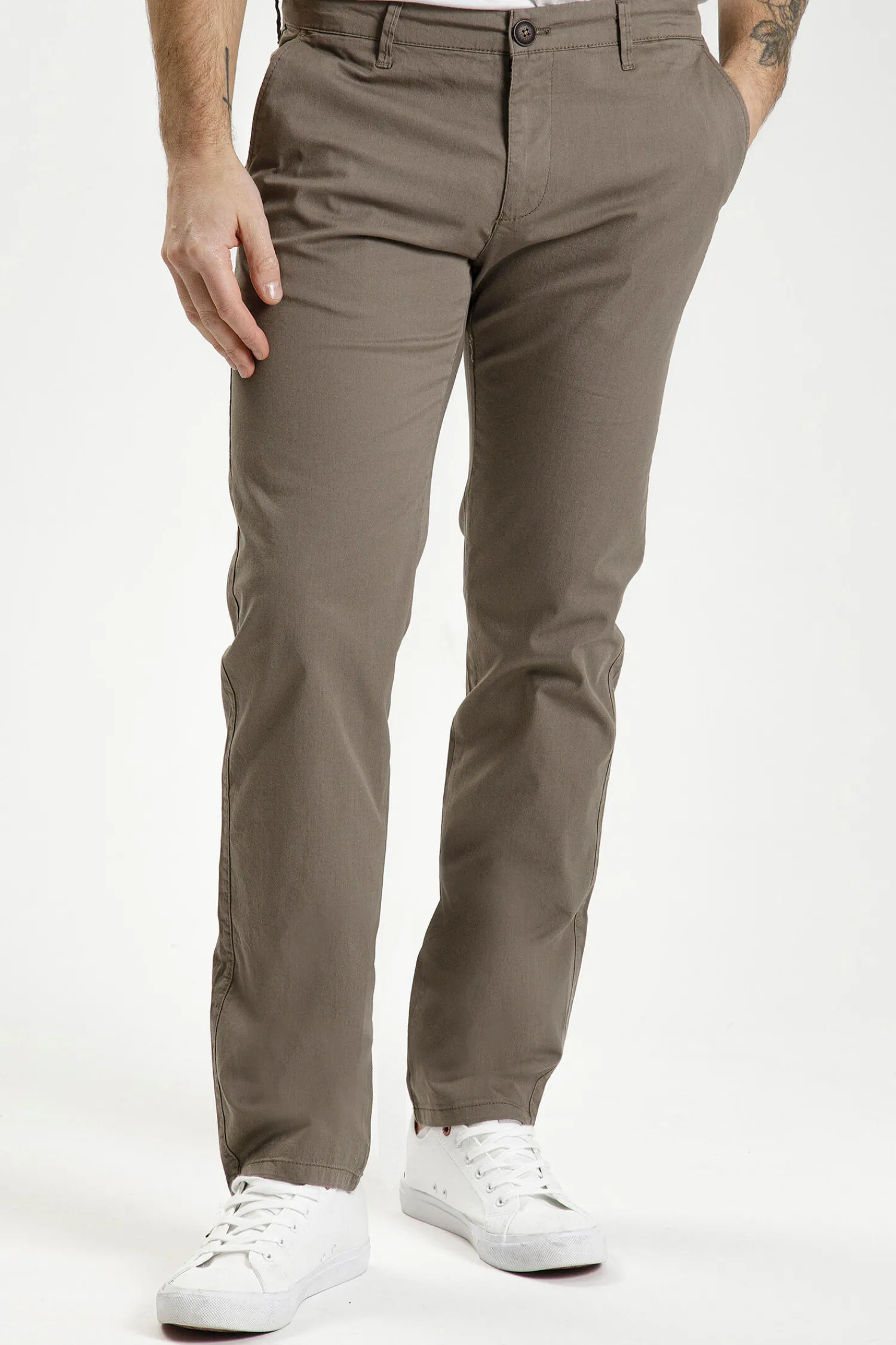 Spodnie męskie chino brązowe F 194-630<Cross Jeans Clearance
