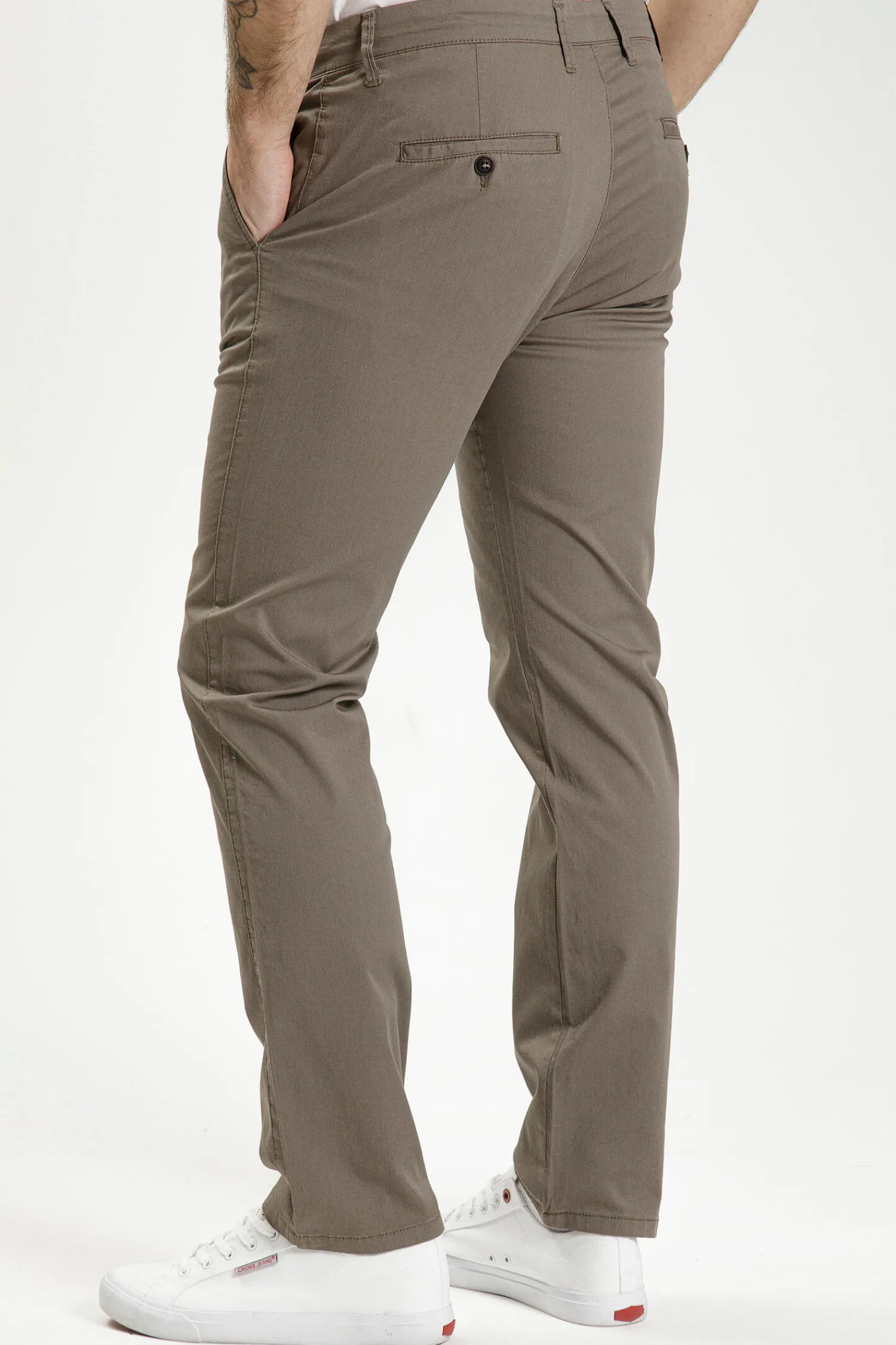 Spodnie męskie chino brązowe F 194-630<Cross Jeans Clearance