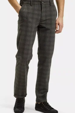 Spodnie męskie chino szare w kratę F 194-299<Cross Jeans Discount