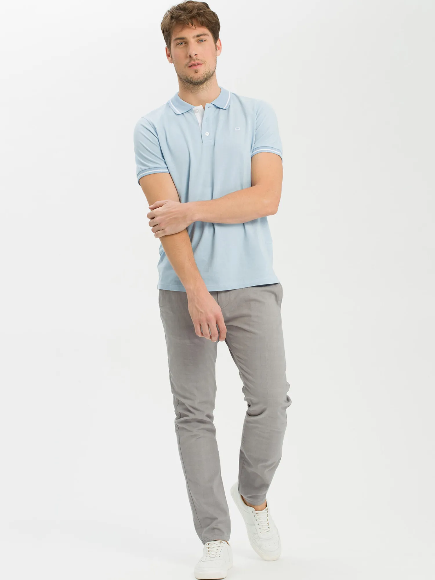 Spodnie męskie chino szare E 120-023<Cross Jeans Best