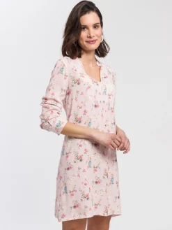 Sukienka damska różowa z długim rękawem 92180-203 LIGHT PINK<Cross Jeans New