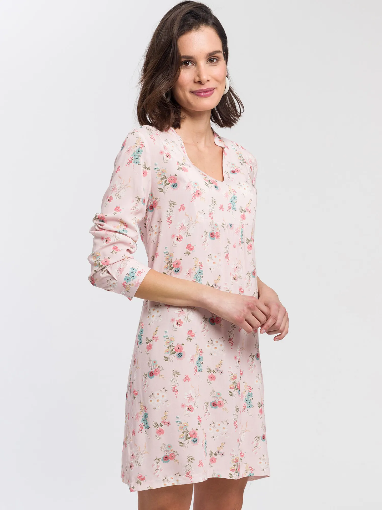 Sukienka damska różowa z długim rękawem 92180-203 LIGHT PINK<Cross Jeans New