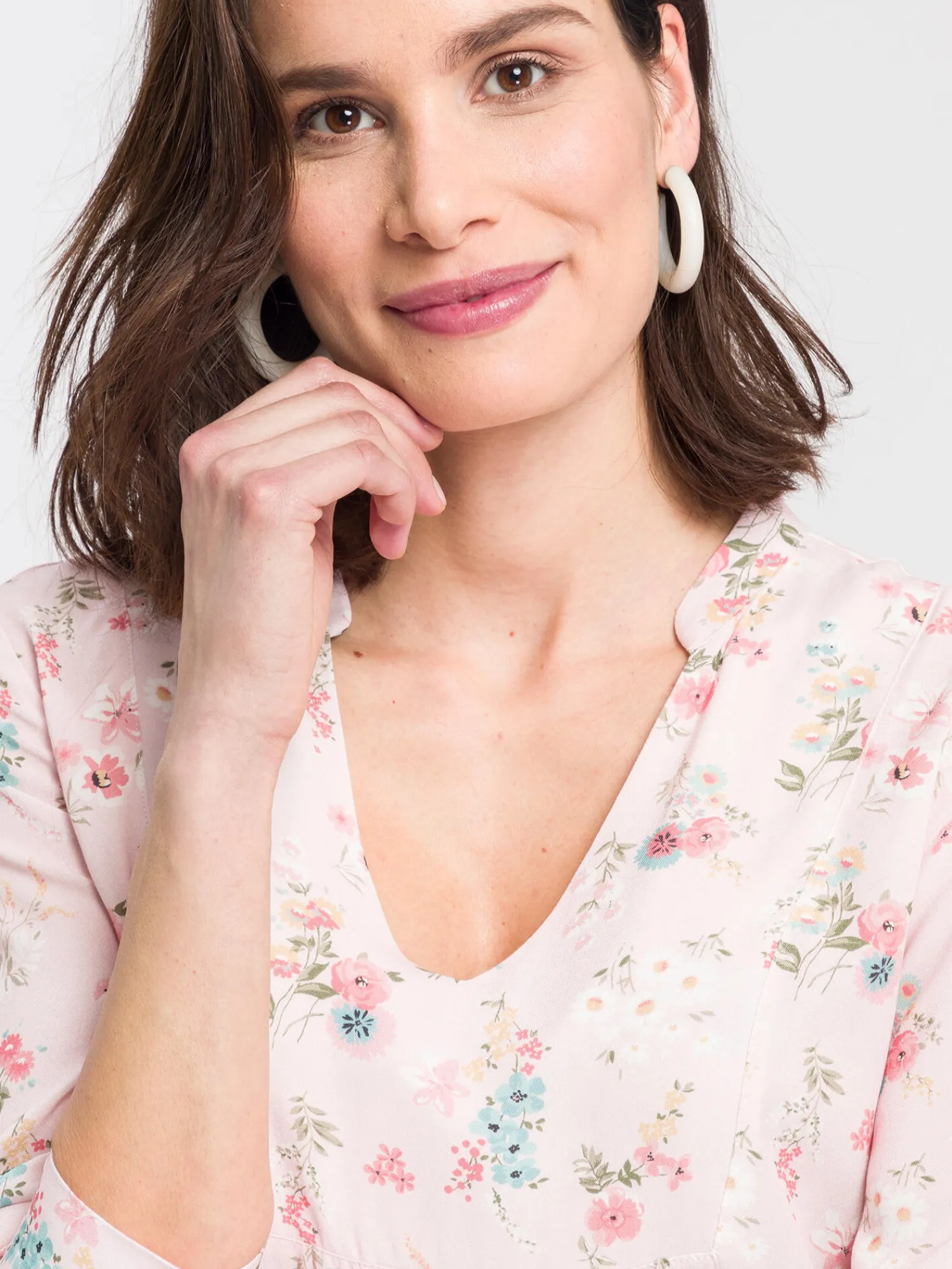 Sukienka damska różowa z długim rękawem 92180-203 LIGHT PINK<Cross Jeans New