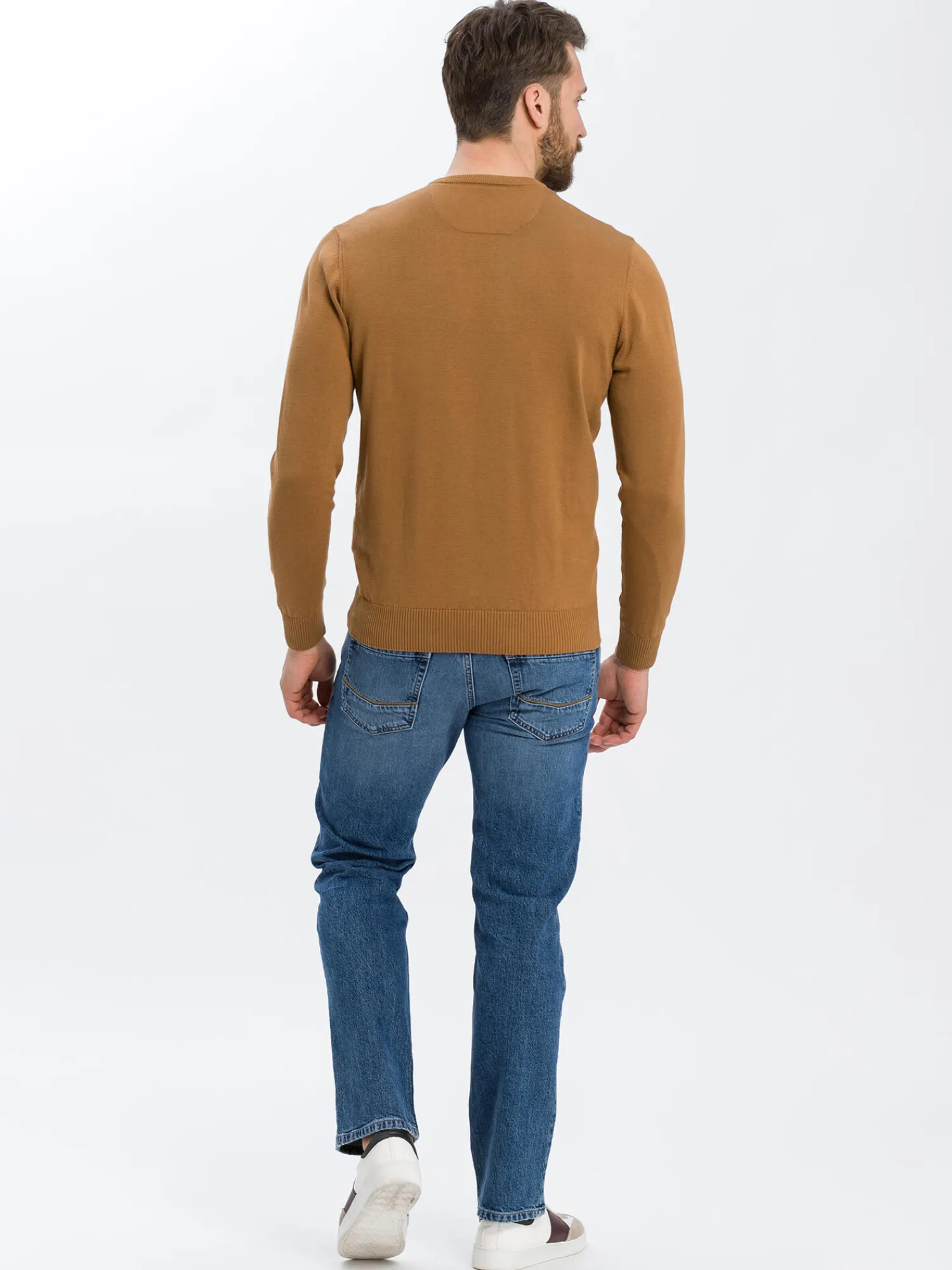 Sweter męski brązowy 34156-026<Cross Jeans Best