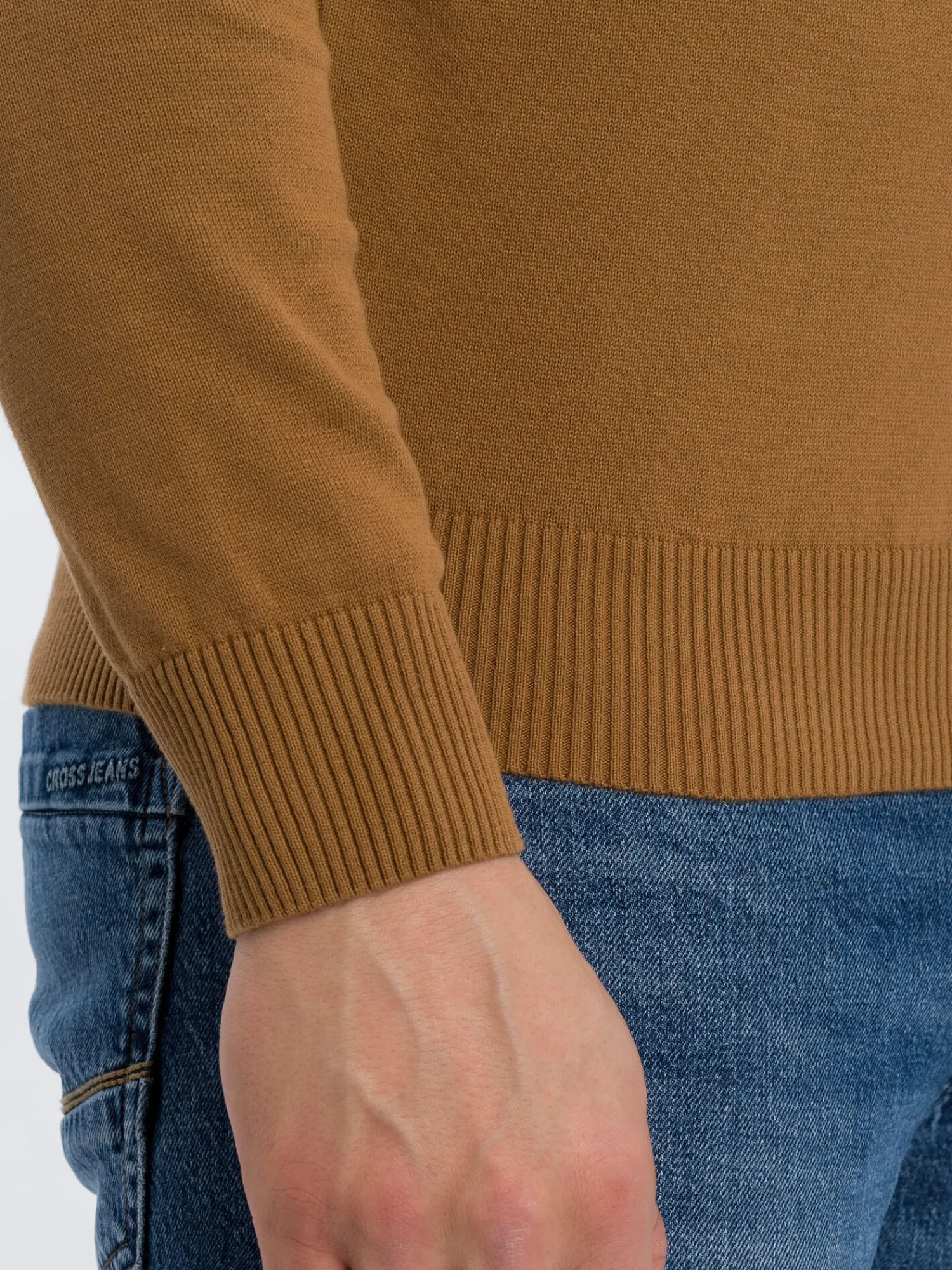 Sweter męski brązowy 34156-026<Cross Jeans Best