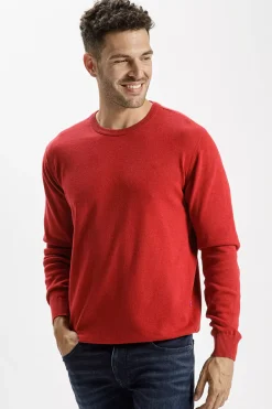 Sweter męski czerwony 34228-529<Cross Jeans Hot