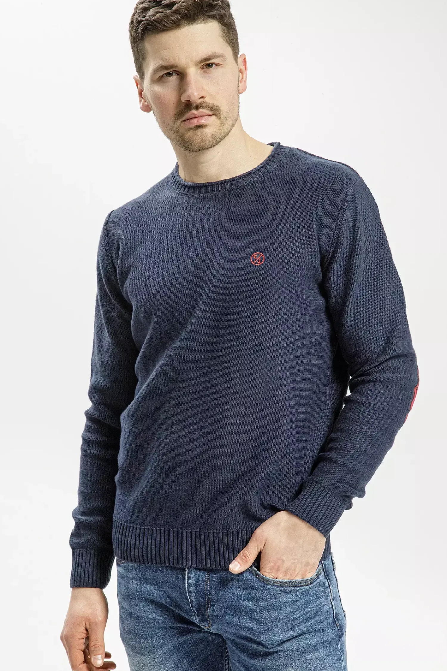Sweter męski granatowy 34251-001<Cross Jeans Best