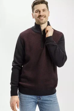 Sweter męski grantowy 34250-001<Cross Jeans Discount