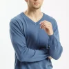 Sweter męski niebieski 34229-005<Cross Jeans Outlet