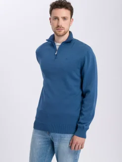 Sweter męski niebieski 34244-005<Cross Jeans Best