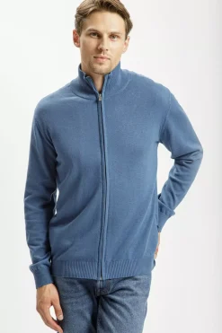 Sweter męski niebieski 34216-005<Cross Jeans Online