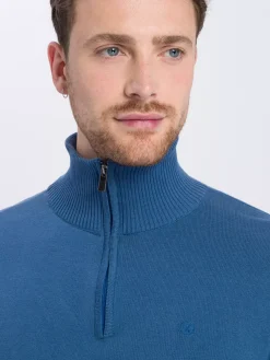 Sweter męski niebieski 34244-005<Cross Jeans Best