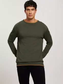Sweter męski zielony 34259-027<Cross Jeans Best