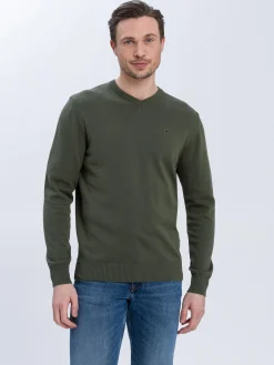 Sweter męski zielony 34157-002<Cross Jeans Best