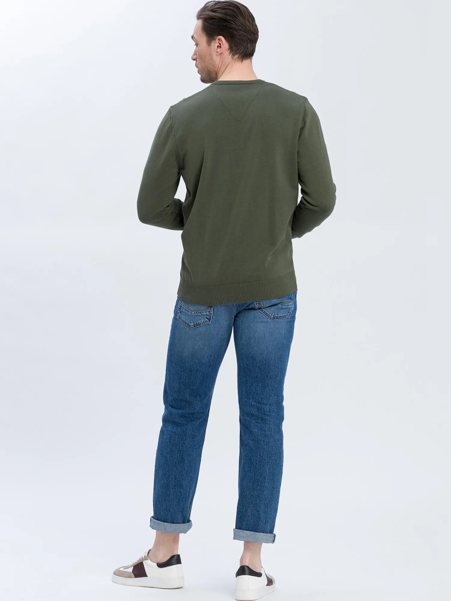 Sweter męski zielony 34157-002<Cross Jeans Best