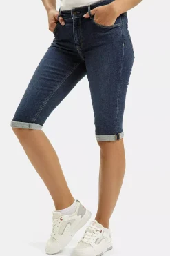 Szorty jeansowe damskie granatowe Adele P 457-037<Cross Jeans Hot