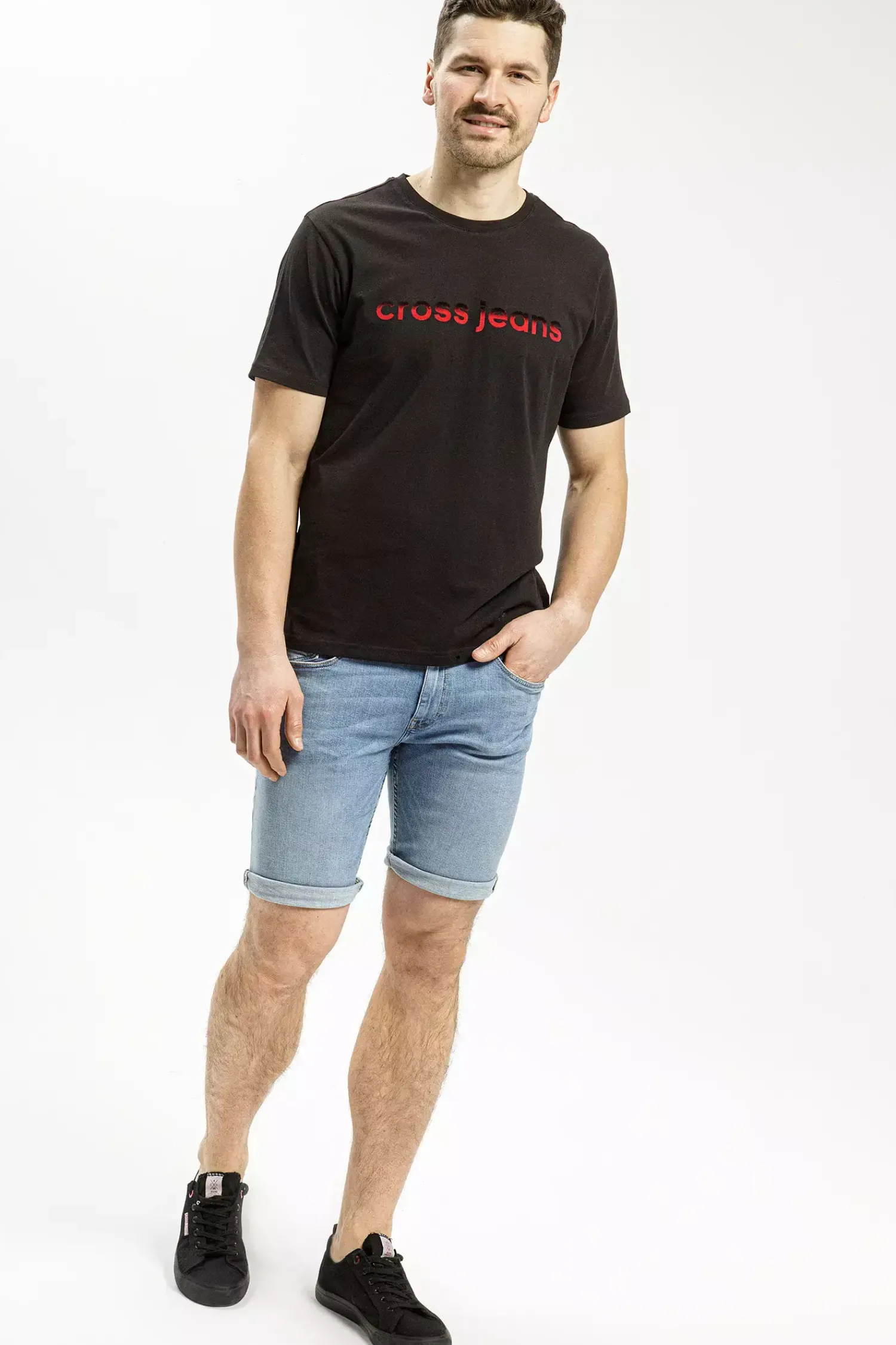 Szorty męskie jeansowe niebieskie Jim A 550-016<Cross Jeans Online