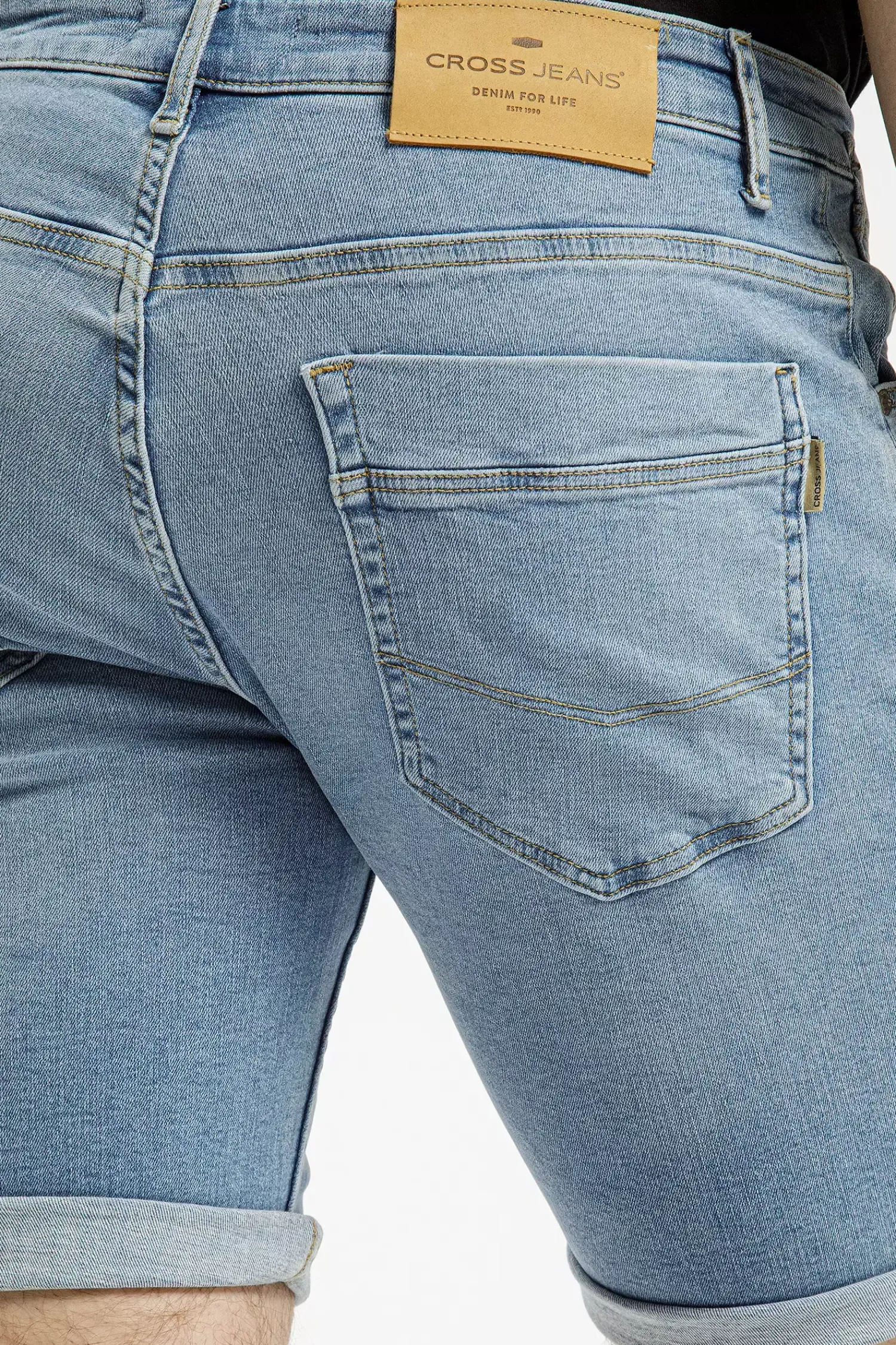 Szorty męskie jeansowe niebieskie Jim A 550-016<Cross Jeans Online