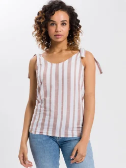 Top damski w paski 75341-028<Cross Jeans Fashion